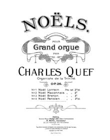 Partition , Noël Parisien, 4 Noëls, Op.26, Noëls pour grand orgue, op.26