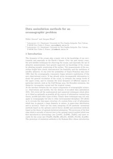 Data assimilation methods for an oceanographic problem