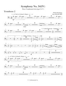 Partition Trombone 2, Symphony No.34, F major, Rondeau, Michel par Michel Rondeau