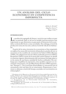 Un análisis del ciclo económico en competencia imperfecta (Analysis of the Economic Cycle on Imperfect Competition)