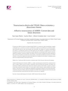 NEUROCIENCIA AFECTIVA DEL TDAH: DATOS EXISTENTES Y DIRECCIONES FUTURAS (Affective neuroscience of ADHD: Current data and future directions)