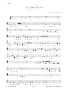 Partition Alto, Cantate Domino à , Canto, Alto, ténor e Basso, Cima, Giovanni Andrea
