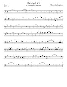 Partition ténor viole de gambe 3, basse clef, Madrigali a cinque voci, Libro 1 par Marco da Gagliano