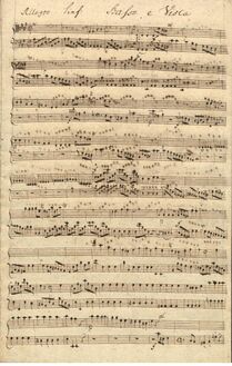 Partition altos et Continuo, Sinfonia en A major, A, Graun, Johann Gottlieb