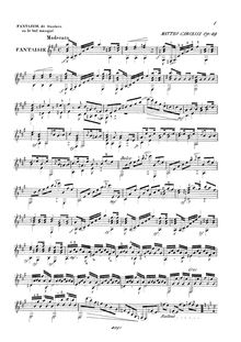 Partition complète, Fantaisie sur les Motifs de  Gustave , Op.49 par Matteo Carcassi