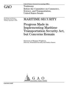 Gao 03 1155t maritime security  progress made in implementing
