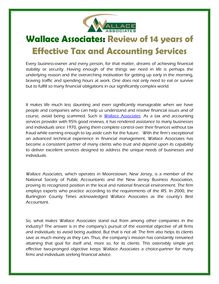Wallace Associates: Review of 14 years of Effective Tax and Accounting Services