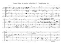 Partition complète (= clavier , partie), Trio Sonata en D major