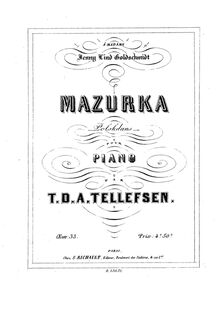 Partition complète, Mazurka, Op.33, A major, Tellefsen, Thomas Dyke Acland