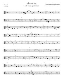Partition ténor viole de gambe 1, alto clef, O decus apostolicum