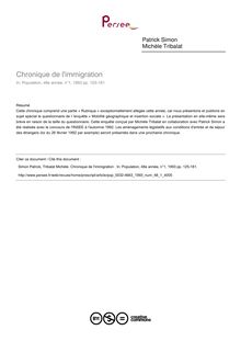Chronique de l immigration  - article ; n°1 ; vol.48, pg 125-181