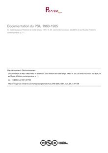 Documentation du PSU 1960-1985 - article ; n°1 ; vol.24, pg 11-11