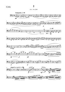 Partition , Langsam, partition de violoncelle, Piano Trio No.2, Klaviertrio Nr. 2, F-Dur
