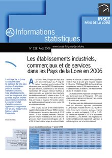 Les établissements industriels, commerciaux et de services dans les Pays de la Loire en 2006