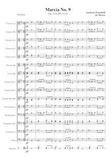 Partition complète, Marcia No.9, Op.118, Ponchielli, Amilcare