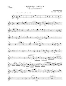 Partition hautbois, Symphony No.12  pour Alchemist , D minor, Rondeau, Michel par Michel Rondeau