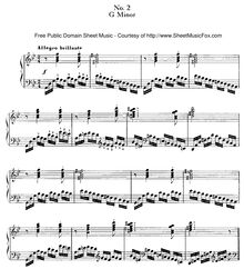 Partition No.2 en G minor, 15 Etudes de Virtuosité, 15 Virtuosity Studies