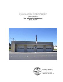 Audit Report Rincon Valley Fire Protection District 2008