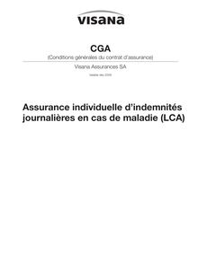 Assurance individuelle d’indemnités journalières en cas de maladie (LCA) - CGA Conditions