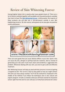 Skin Whitening Forever Review – Based on Expertise views