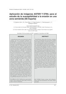 Aplicación de imágenes ASTER Y ETM+ para el estudio de la susceptibilidad a la erosión en una zona semiárida (SE España)