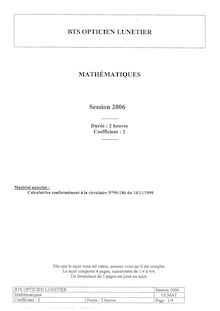 Btsoptilu 2006 mathematiques