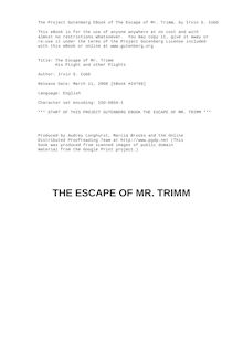 The Escape of Mr. Trimm - His Plight and other Plights