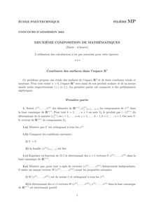 Polytechnique X 2004 deuxieme composition de mathematiques classe prepa mp