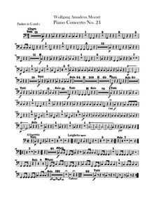 Partition timbales, Piano Concerto No.24, C minor, Mozart, Wolfgang Amadeus par Wolfgang Amadeus Mozart
