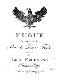 Partition complète, Fugue à quatre voix, G minor, Louis Ferdinand, Prince of Prussia