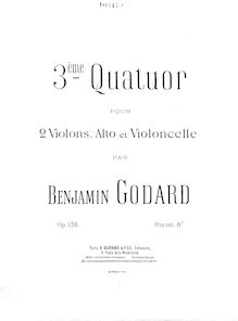 Partition violon 1, corde quatuor No.3, A major, Godard, Benjamin