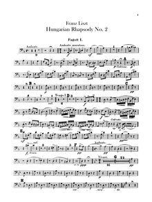 Partition basson 1, 2, Hungarian Rhapsody No.2, Lento a capriccio