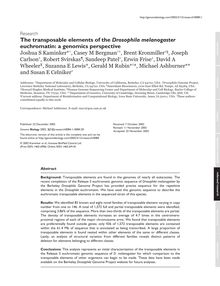 The transposable elements of the Drosophila melanogaster euchromatin: a genomics perspective