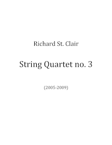 Partition complète, corde quatuor No.3, St. Clair, Richard