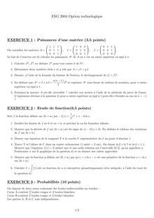 Mathématiques 2004 Classe Prepa HEC (ECT) Ecole Supérieure de Gestion (ESG)