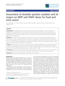 Assessment of shoulder position variation and its impact on IMRT and VMAT doses for head and neck cancer