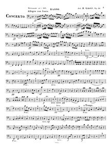 Partition Basses, violoncelle Concerto, Op.14, Concerto in Forme d un Concertino pour Violoncelle avec Accompagnement de l Orchestre ou du Pianoforte, Op.14