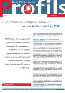 Évolution de l emploi salarié dans le secteur privé en 2003