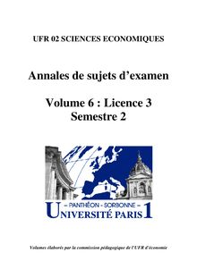 Volume 6 - licence 3 - semestre 2 Annales examen