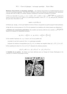 PC 1  Cours de physique - mécanique quantique  Xavier Blase