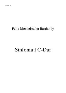 Partition violons II, corde Symphony No.1 en C major, Sinfonia I