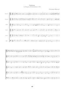 Score, Sinfonia from Intermedio 5, Malvezzi, Cristofano