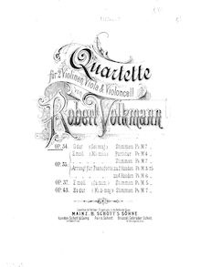 Partition violon 1, corde quatuor No.3, Op.34, G Major, Volkmann, Robert par Robert Volkmann