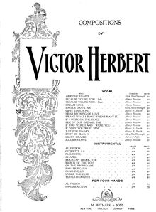Partition , Ghazel, 6 pièces, C major, Herbert, Victor