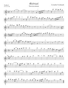 Partition viole de gambe aigue 2, octave aigu clef, madrigaux pour 5 voix par Cornelio Verdonch