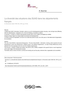 La diversité des situations des SUAD dans les départements français - article ; n°1 ; vol.99, pg 61-63