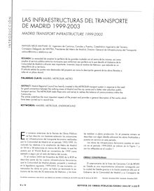 Las infraestructuras del transporte de Madrid 1999-2003 (Madrid Transport Infrastructure 1999-2003)