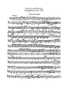 Partition violoncelles / Basses, Symphony No.101 en D major “pour Clock”