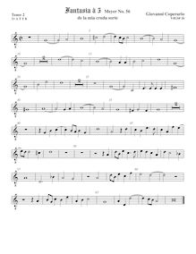 Partition ténor viole de gambe 3, octave aigu clef, Fantasia pour 5 violes de gambe, RC 49