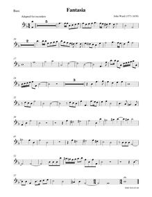 Partition basse enregistrement , Fantasia, D minor, Ward, John